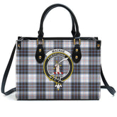 MacRae Dress Modern Tartan Crest Leather Handbag
